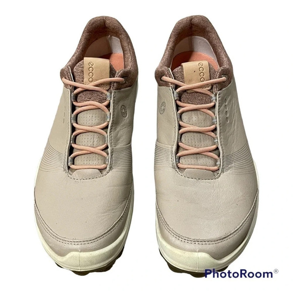 ECCO BIOM Hybrid 3 GTX Golf Shoes Yak Leather Oyster-Muted Clay Waterproof W 10 - Picture 3 of 15